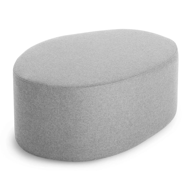 Swole Large Ottoman in Vesper Light Grey - Angle 2