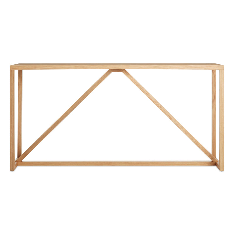 Strut Wood Console Table in White Oak