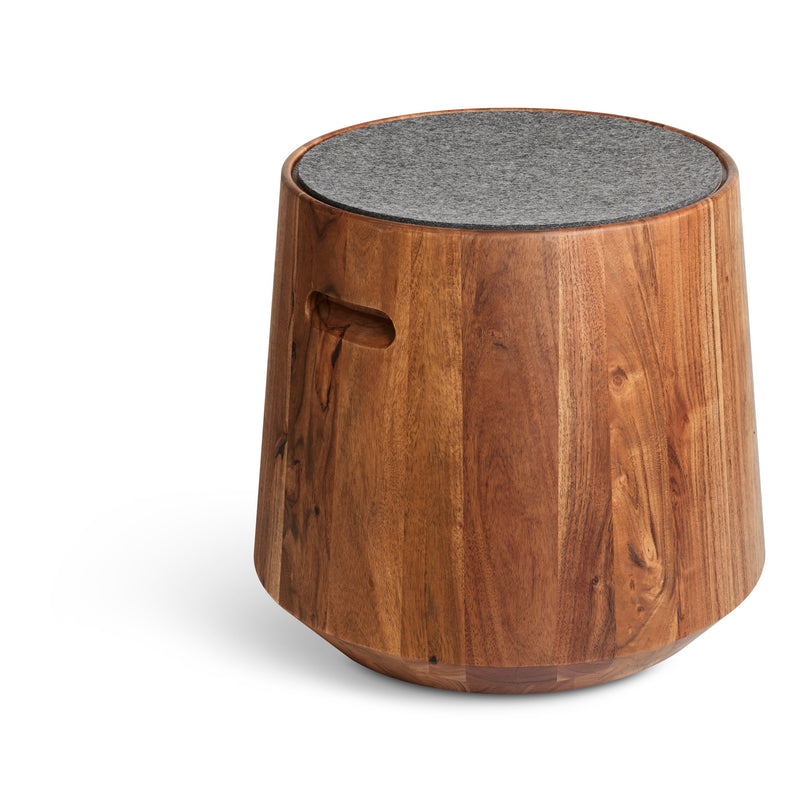 Turn Stool in Acacia / Heathered Graphite