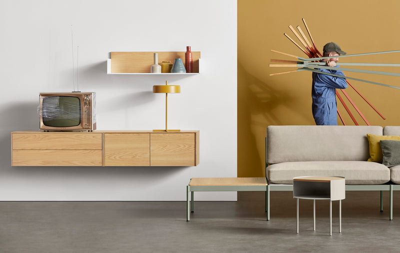 Wonder Wall 2.0 2 Drawer Cabinet in Walnut - Angle 2