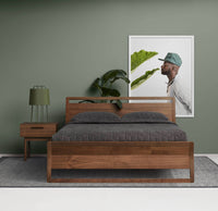 Shale Nightstand in Walnut - Angle 2
