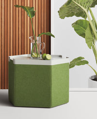 Hecks Ottoman Tray in White - Angle 4