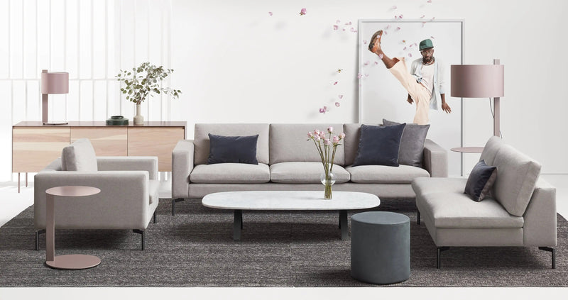 New Standard 60" Armless Sofa in Granite Leather