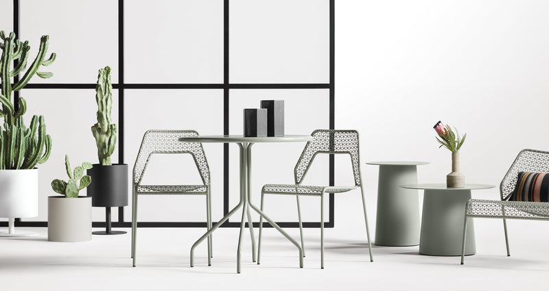 Circula Tall Side Table in Putty - Angle 2