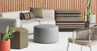 Bumper Large Outdoor Ottoman in Toohey Tomato - Angle 2