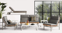 Perch Outdoor Sun Lounger in Sunbrella Haze - Angle 9