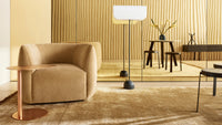 Hightop Floor Lamp en White / Black Marble - ángulo 2