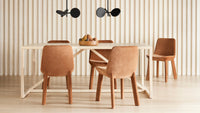 Strut 75" Wood Dining Table in Whitewashed Ash - Angle 2