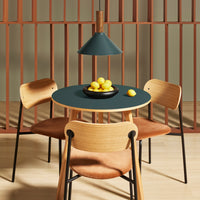 SideBySide Chair in Walnut / Loden Green Velvet - Angle 11