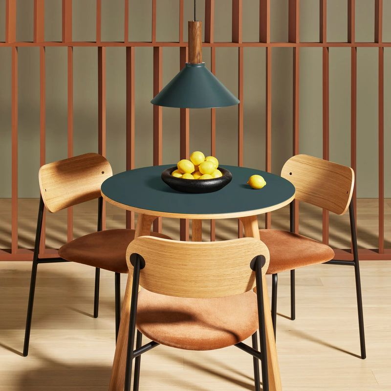 SideBySide Chair in Walnut / Loden Green Velvet