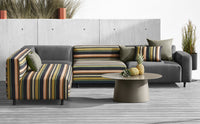 9 Yard Outdoor L Sectional Sofa in Sunbrella Coal - Angle 6