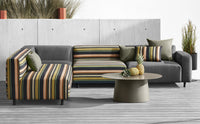 9 Yard Outdoor L Sectional Sofa in Sunbrella Coal - Angle 2