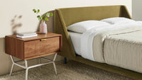 Dang 1 Drawer Nightstand in Walnut / Putty Grey - Angle 2