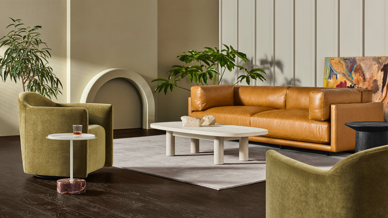 Sunday 102" Sofa in Sanford Linen - Angle 2