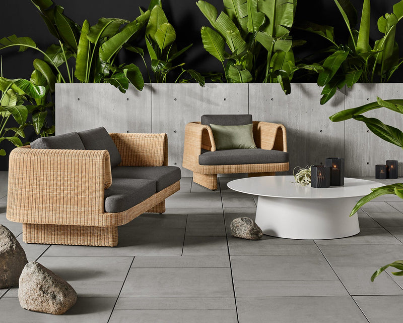 Loophole Outdoor Lounge Chair in Toohey Charcoal - Angle 2