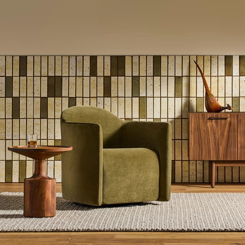 Turn Tall Side Table in Acacia - Angle 2