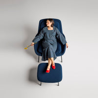 Field Lounge Chair and Ottoman Set in Vos Bone - Angle 2