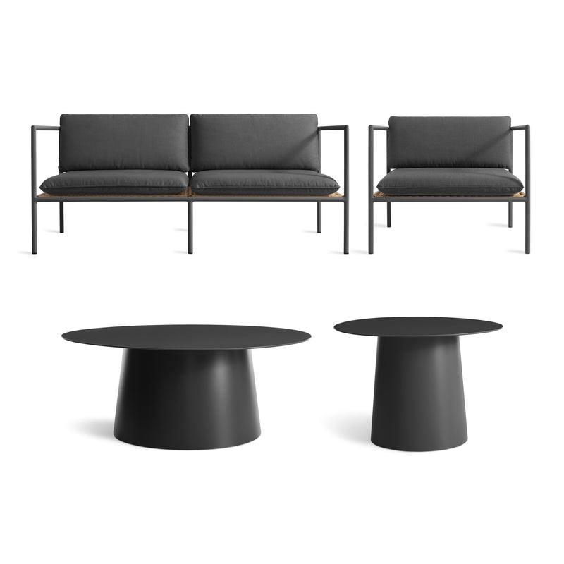 Dog Days + Circula Patio Set in Sunbrella Linen - Angle 1