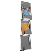 2D:3D Wall Magazine Rack in Gunmetal Grey - Angle 2