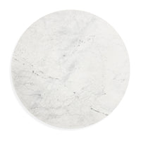 4/4 Round Dining Table in Marble / Walnut - Angle 9