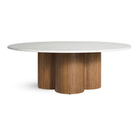 4/4 Coffee Table in Marble / Walnut - Angle 1