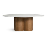 4/4 Coffee Table in Marble / Walnut - Angle 5