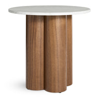 4/4 Side Table in Marble / Walnut - Angle 5