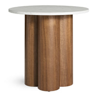 4/4 Side Table in Marble / Walnut - Angle 1