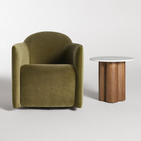 4/4 Side Table in Marble / Walnut - Angle 4