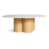 4/4 Coffee Table in Marble / White Oak - Angle 4