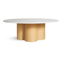 4/4 Coffee Table in Marble / White Oak - Angle 1