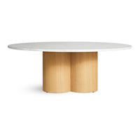 4/4 Coffee Table in Marble / White Oak - Angle 5