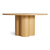 4/4 Round Dining Table in White Oak - Angle 1