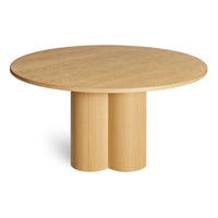 4/4 Round Dining Table in White Oak - Angle 8