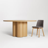 4/4 Round Dining Table in White Oak - Angle 10