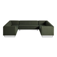 Bonnie and Clyde U-Shaped Sectional Sofa in Vos Evergreen - Angle 2