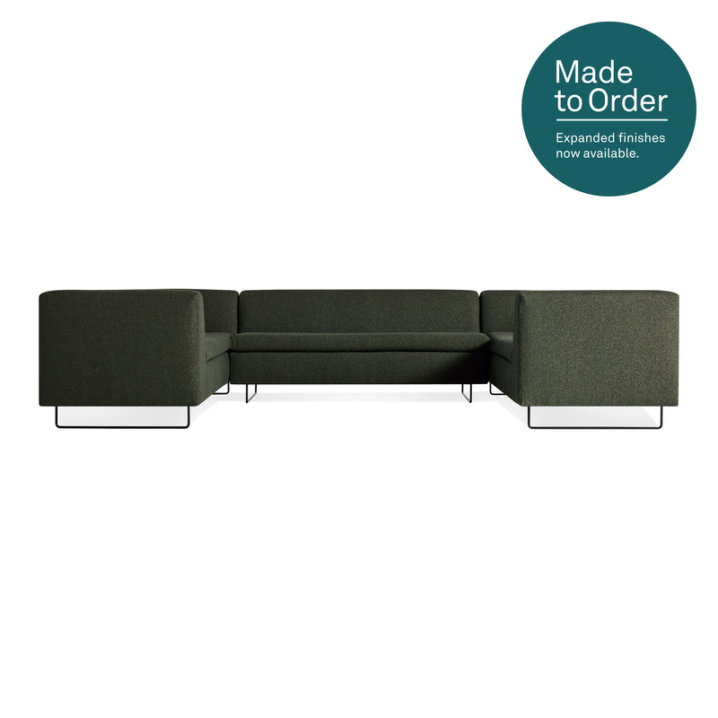 Bonnie and Clyde U-Shaped Sectional Sofa in Vos Evergreen