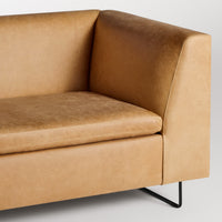 Bonnie 72" Sofa in Camel Leather - Angle 7