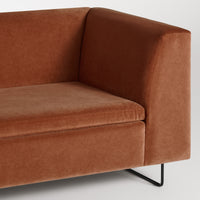 Bonnie and Clyde U-Shaped Sectional Sofa in Copper Velvet - Angle 5