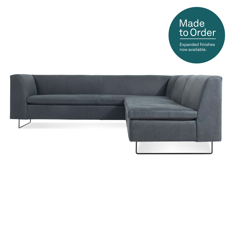 Bonnie and Clyde Sectional Sofa in Ink Leather - Angle 1