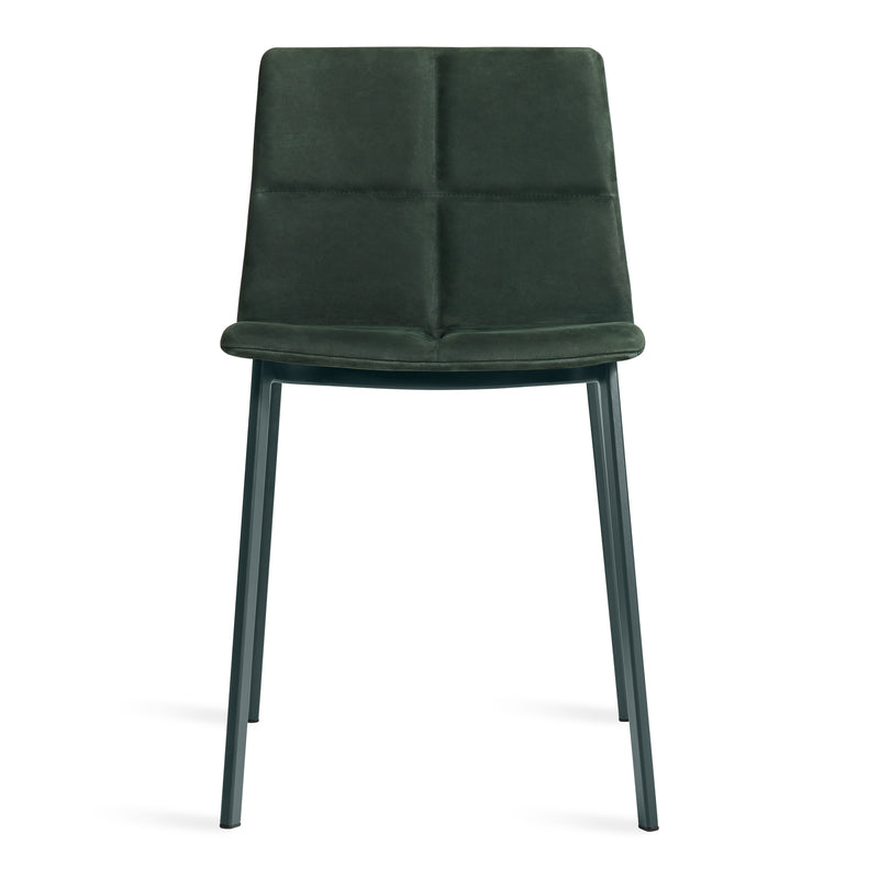 Between Us Chair in Navy Green Leather - Angle 1