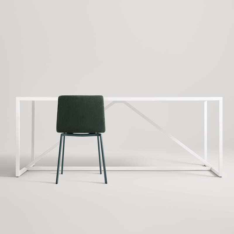 Between Us Chair in Navy Green Leather - Angle 2