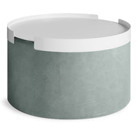 Bumper Large Ottoman in Breezy Blue Leather - Angle 7