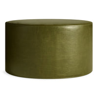 Bumper Large Ottoman in Loden Green Leather - Angle 1