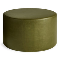 Bumper Large Ottoman in Loden Green Leather - Angle 6