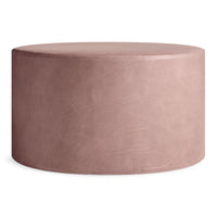 Bumper Large Ottoman in Oyster Leather - Angle 1