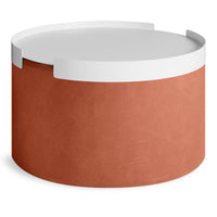 Bumper Large Ottoman in Terracotta Leather - Angle 7