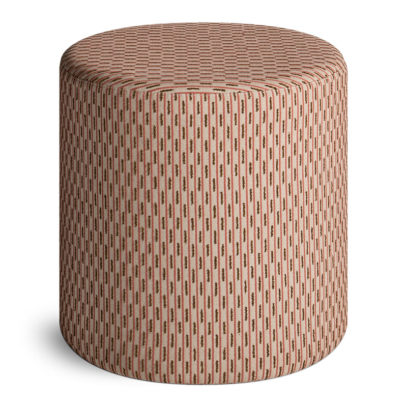 Bumper Small Outdoor Ottoman in Sunbrella Clay - Angle 2