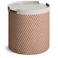 Bumper Small Outdoor Ottoman in Sunbrella Clay - Angle 4