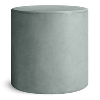 Bumper Small Ottoman in Breezy Blue Leather - Angle 1